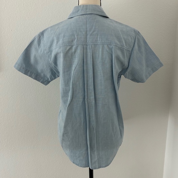 Vintage Victoria Jones Petites Embroidered Garden Short Sleeve Button Down Shirt - Picture 6 of 11